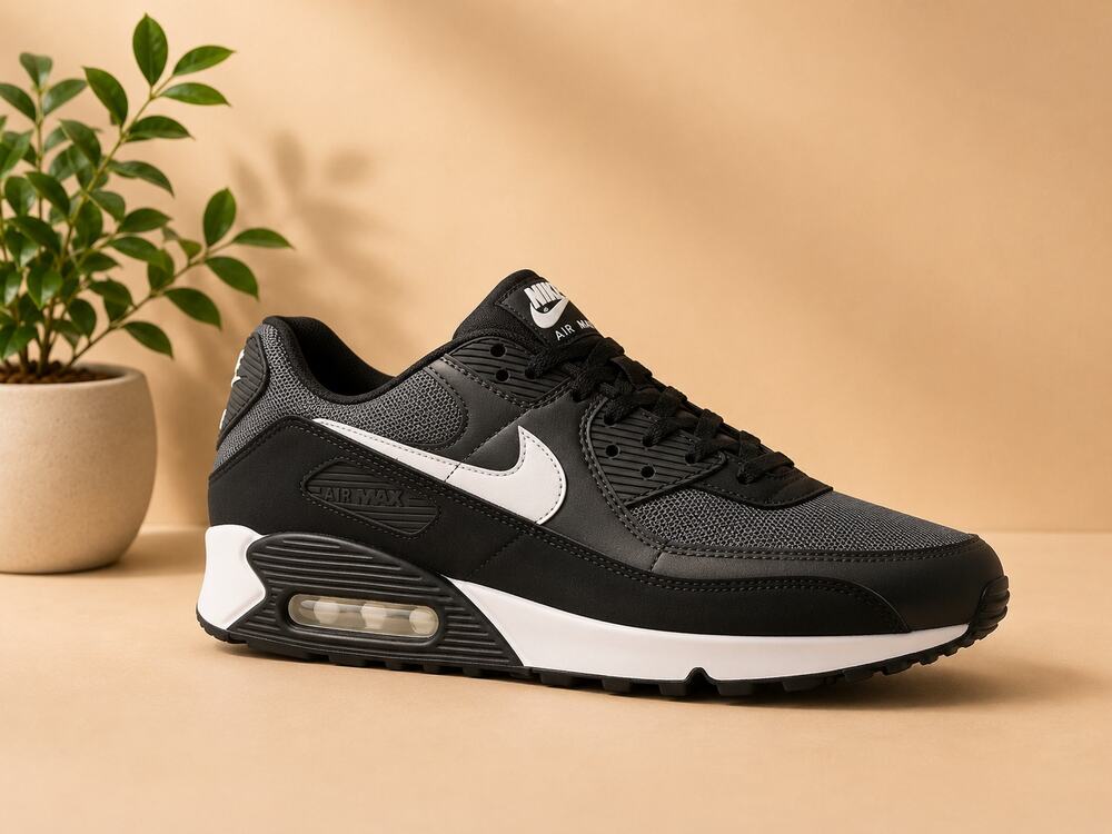 USED Nike Air Max 90, Men's Running Shoes, Iron Grey/White/Black-SZ 12